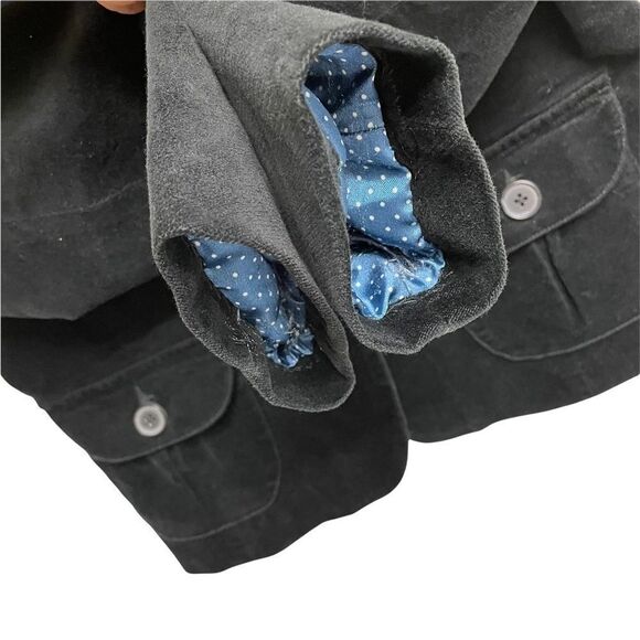 LANDS END Velvet Button Front Blazer Navy Blue XS - Picture 5 of 6